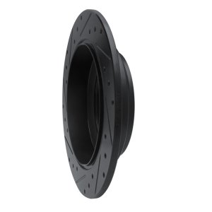 Honda Ridgeline Brake Rotor (1) - Rear Right - R1 Concepts - Drilled & Slotted - Black - `16-`25